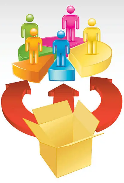 Vector illustration of Customer Segmentation Delivery