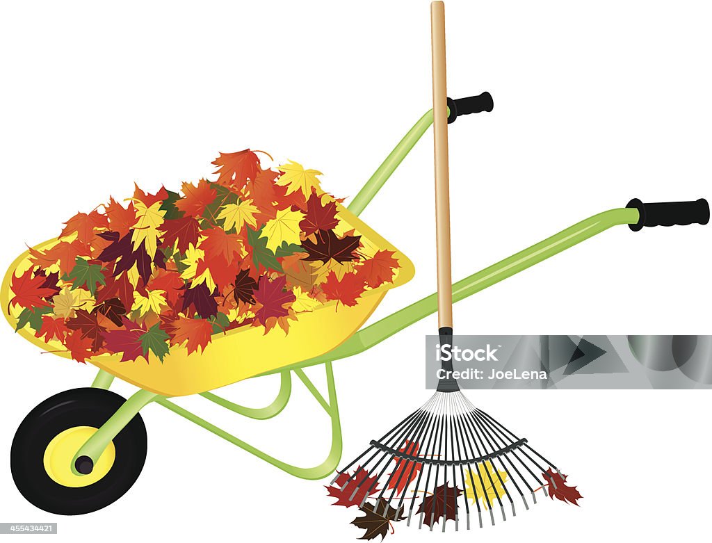 Raking Herbst Blätter - Lizenzfrei Blatt - Pflanzenbestandteile Vektorgrafik