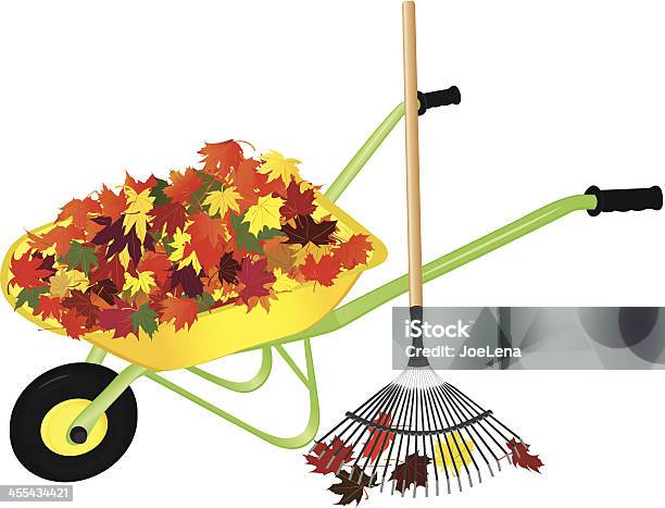 Raking Herbst Blätter Stock Vektor Art und mehr Bilder von Blatt - Pflanzenbestandteile - Blatt - Pflanzenbestandteile, Haufen, Bunt - Farbton