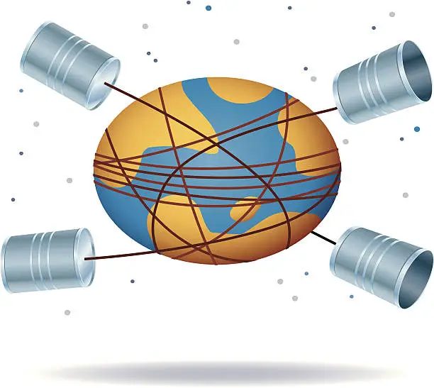 Vector illustration of Tied up communication