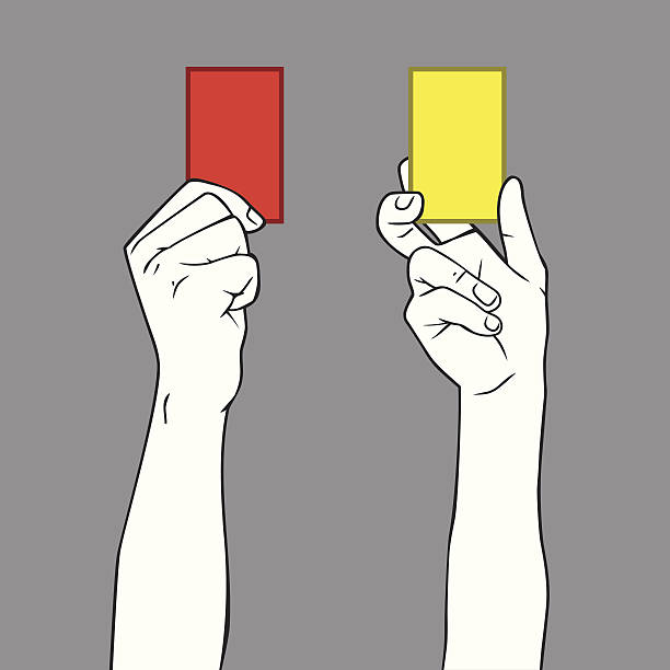 stockillustraties, clipart, cartoons en iconen met yellow and red card - gele kaart illustraties
