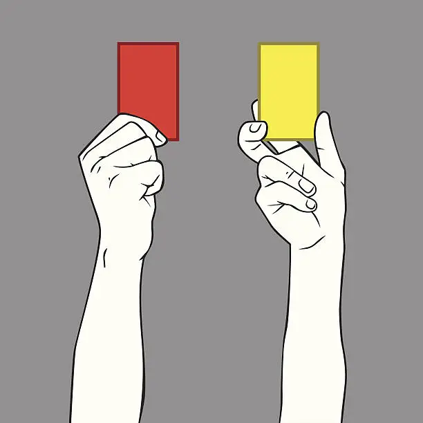 Vector illustration of Yellow and Red Card