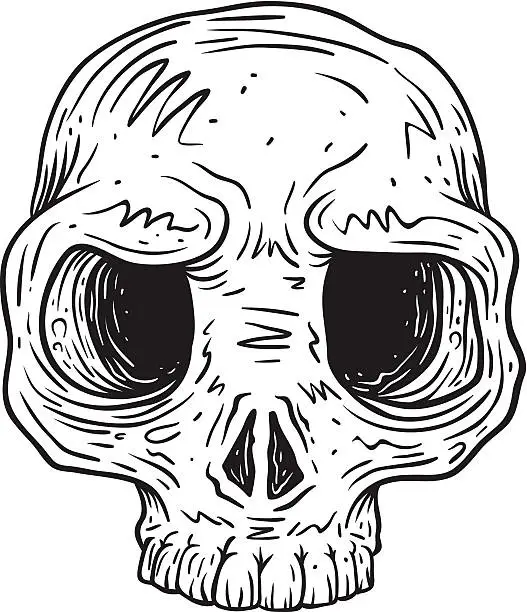 Vector illustration of Skull Outline