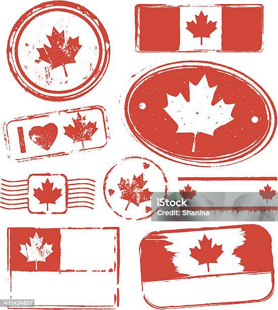 Canada Tampons En Caoutchouc Vecteurs libres de droits et plus d'images vectorielles de Canada - Canada, Drapeau, Illustration