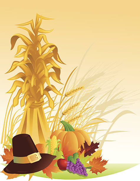 Celebración del Día de Acción de Gracias Harvest - ilustración de arte vectorial