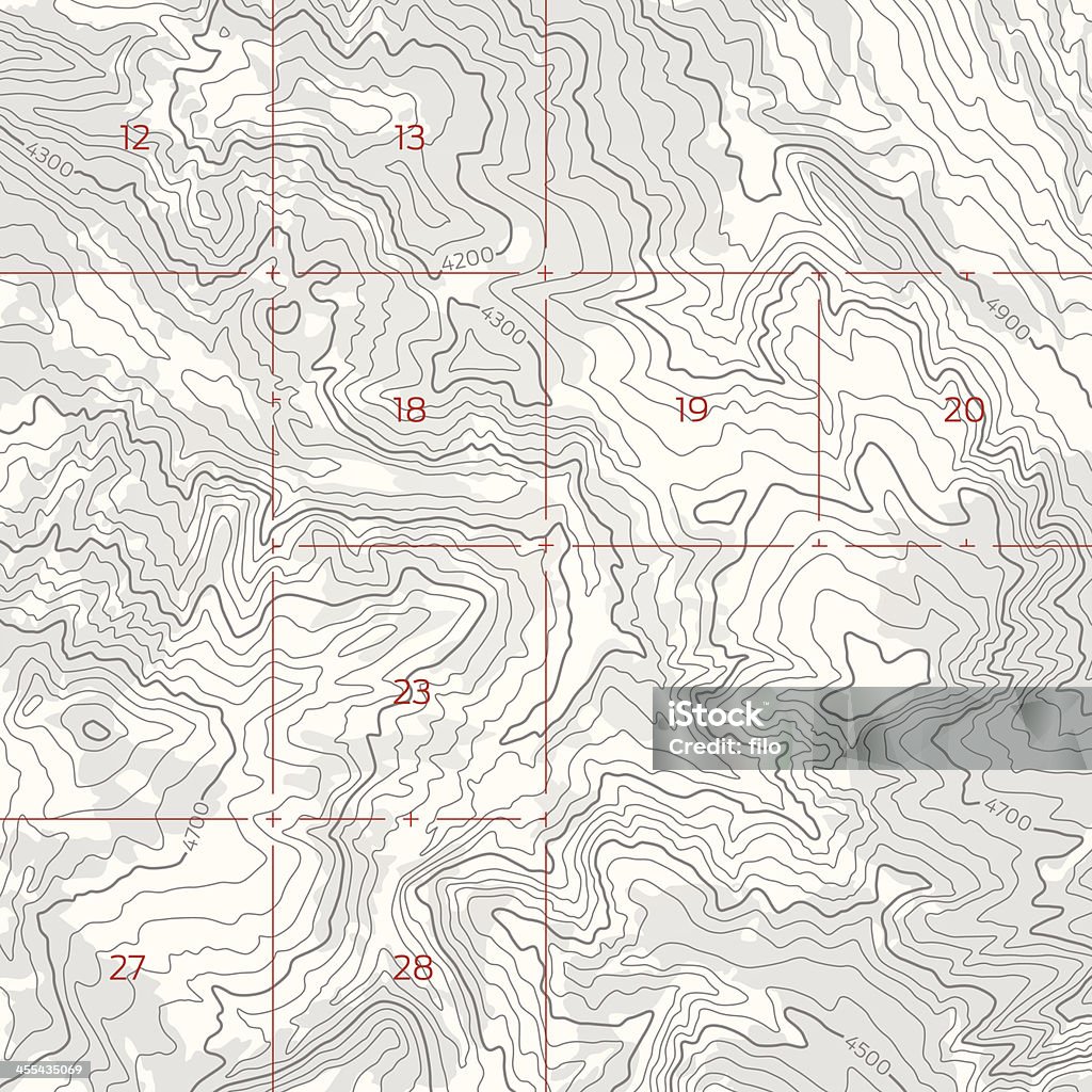 Topographic 범위 맵 - 로열티 프리 지도 벡터 아트