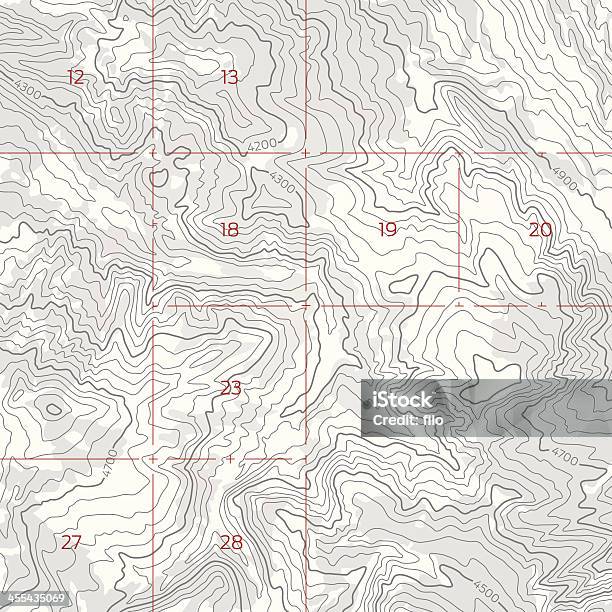 Топографическая Карта Границы — стоковая векторная графика и другие изображения на тему Карта - Карта, Топография, Топографическая карта