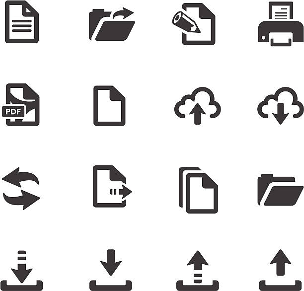 stockillustraties, clipart, cartoons en iconen met file transfer symbols - downloaden