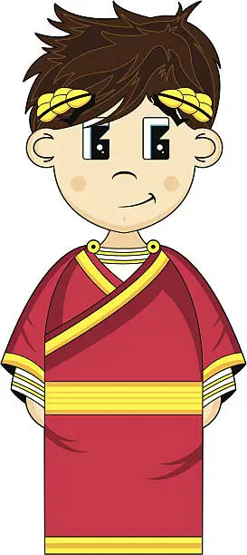 Vector illustration of Cute Roman Emperor
