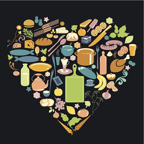 Vector illustration of Food selection.