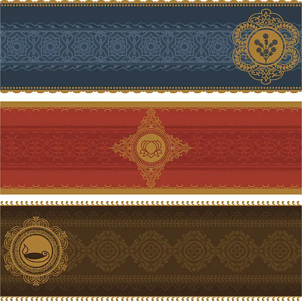 Vector illustration of Golden Banners