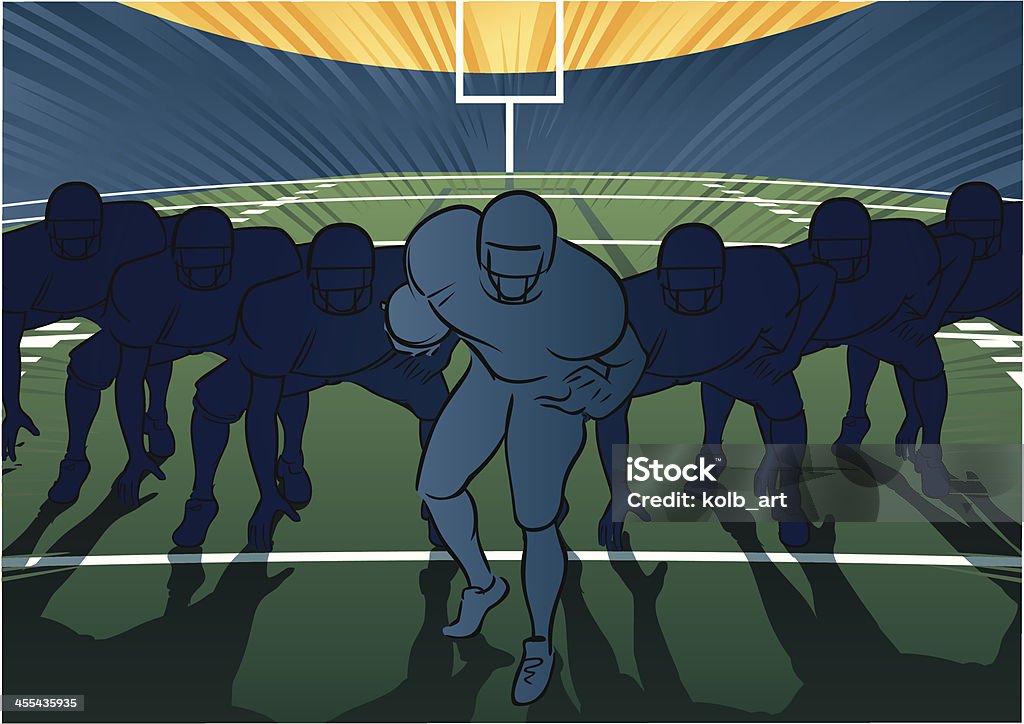 American football-Szene-Offensive Auswahl - Lizenzfrei Amerikanischer Football Vektorgrafik