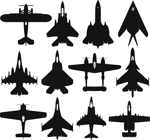 Vector illustration of Military Planes