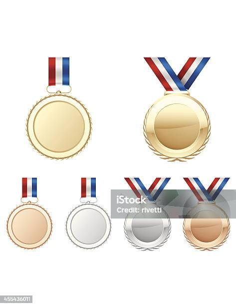 Ilustración de Medallas y más Vectores Libres de Derechos de Amarillo - Color - Amarillo - Color, Azul, Blanco - Color