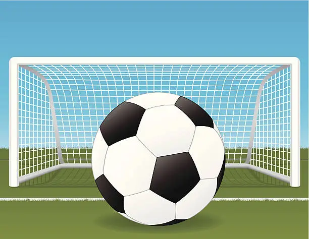 Vector illustration of Soccer Ball and Net