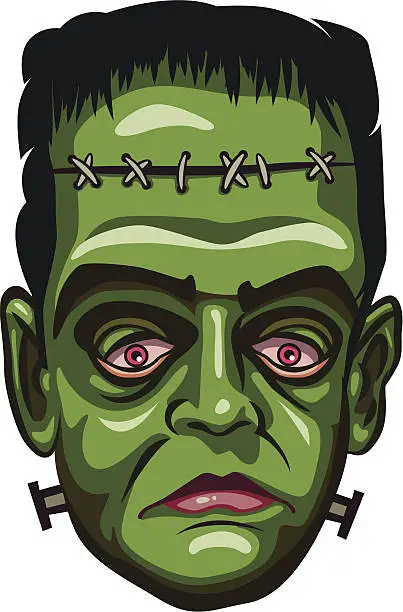 Vector illustration of Portrait of Frankenstein's Monster