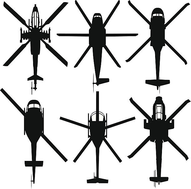 Military Helicopters Rotors are isolated to easily animate them for a game or an animation. Missile stock illustrations