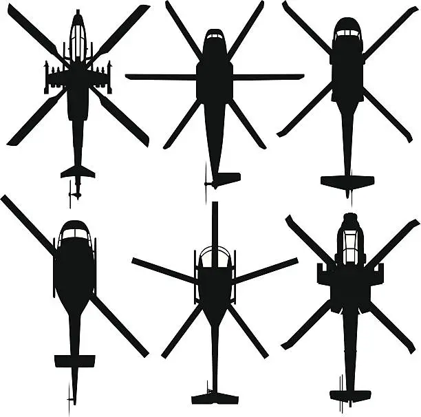 Vector illustration of Military Helicopters