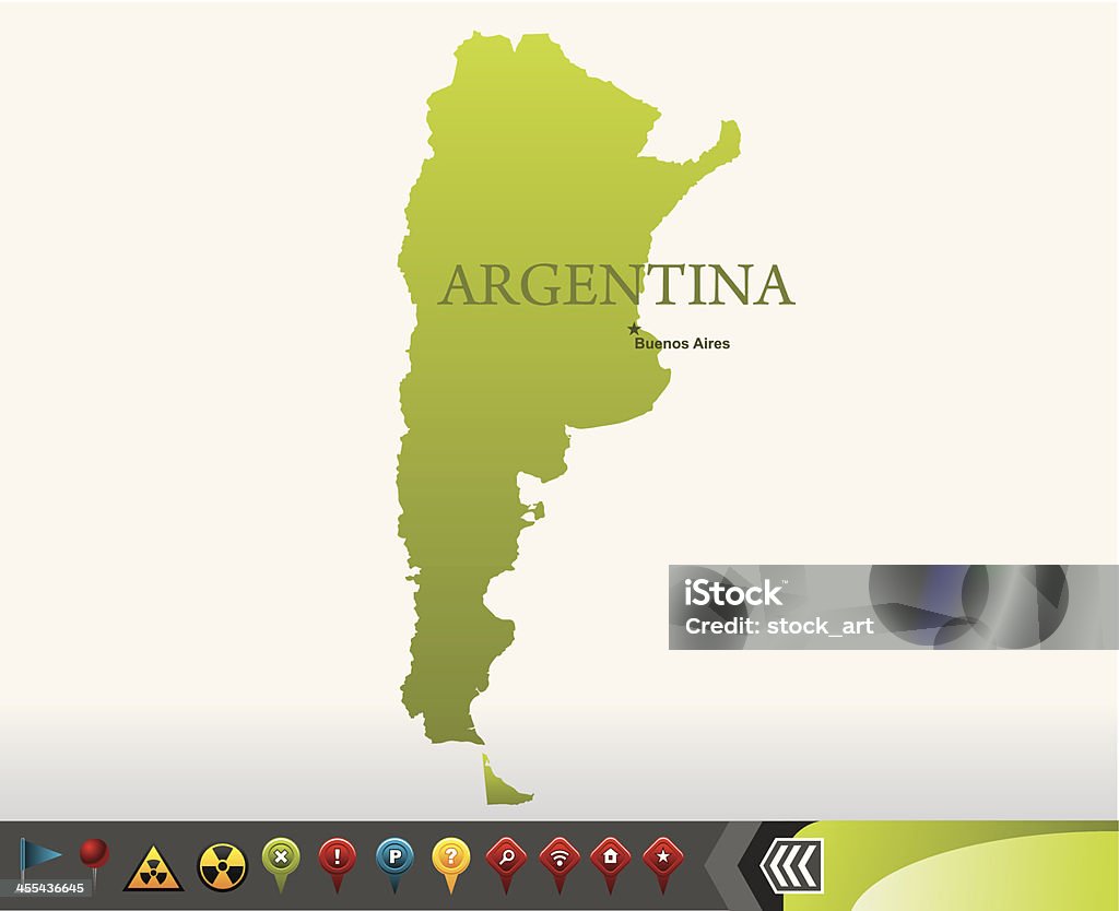 Argentinien Karte mit navigation Symbole - Lizenzfrei Argentinien Vektorgrafik