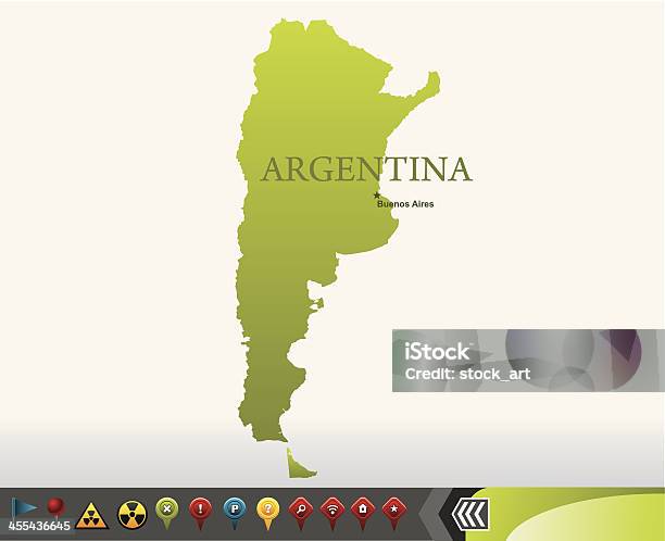 Argentinien Karte Mit Navigation Symbole Stock Vektor Art und mehr Bilder von Argentinien - Argentinien, Blau, ClipArt