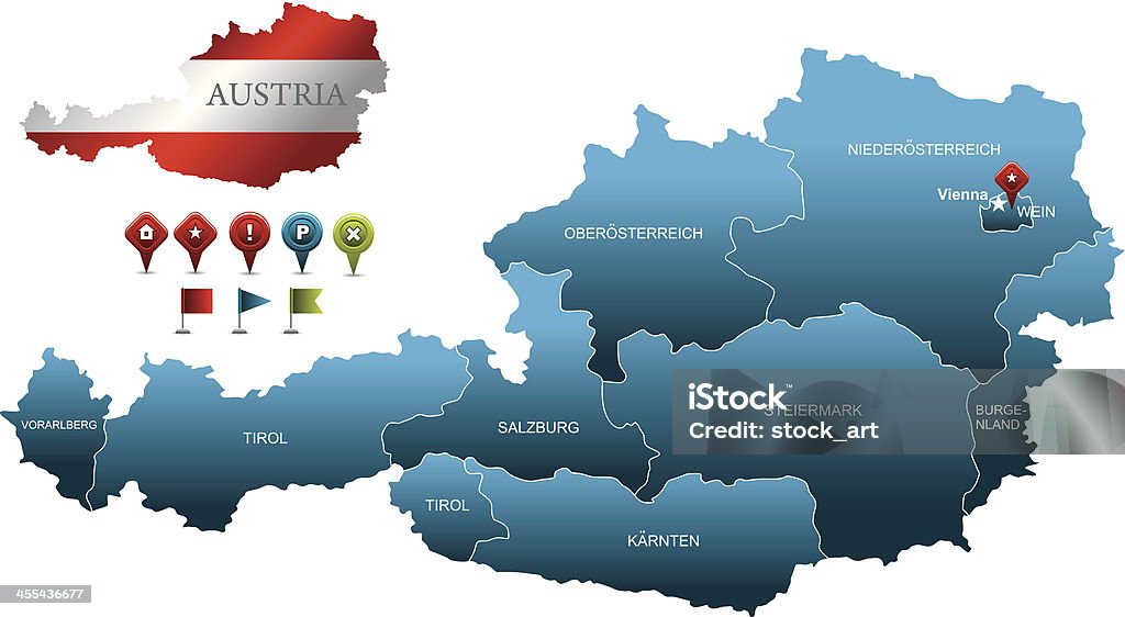 Mapa de Austria - arte vectorial de Austria libre de derechos