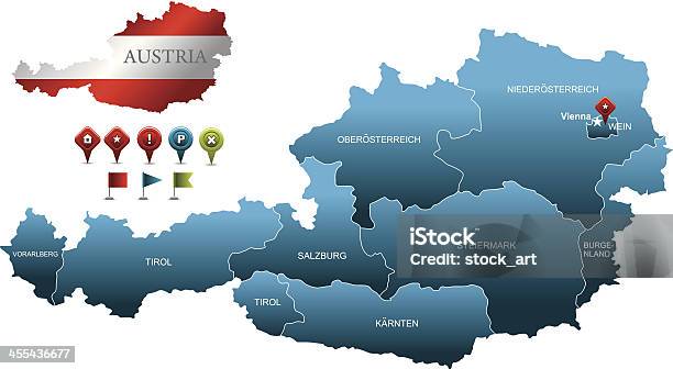 Ilustración de Mapa De Austria y más Vectores Libres de Derechos de Austria - Austria, Mapa, Burgenland