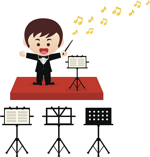 music conductor vector art illustration