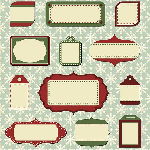 Vector illustration of Retro Holiday Labels and Tags