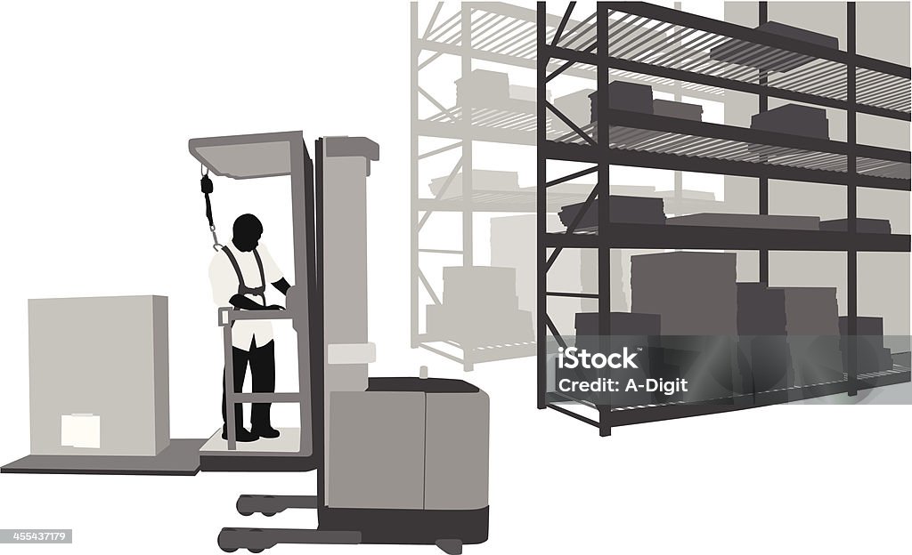 Warehouse Vector Silhouette A-Digit Safety Harness stock vector