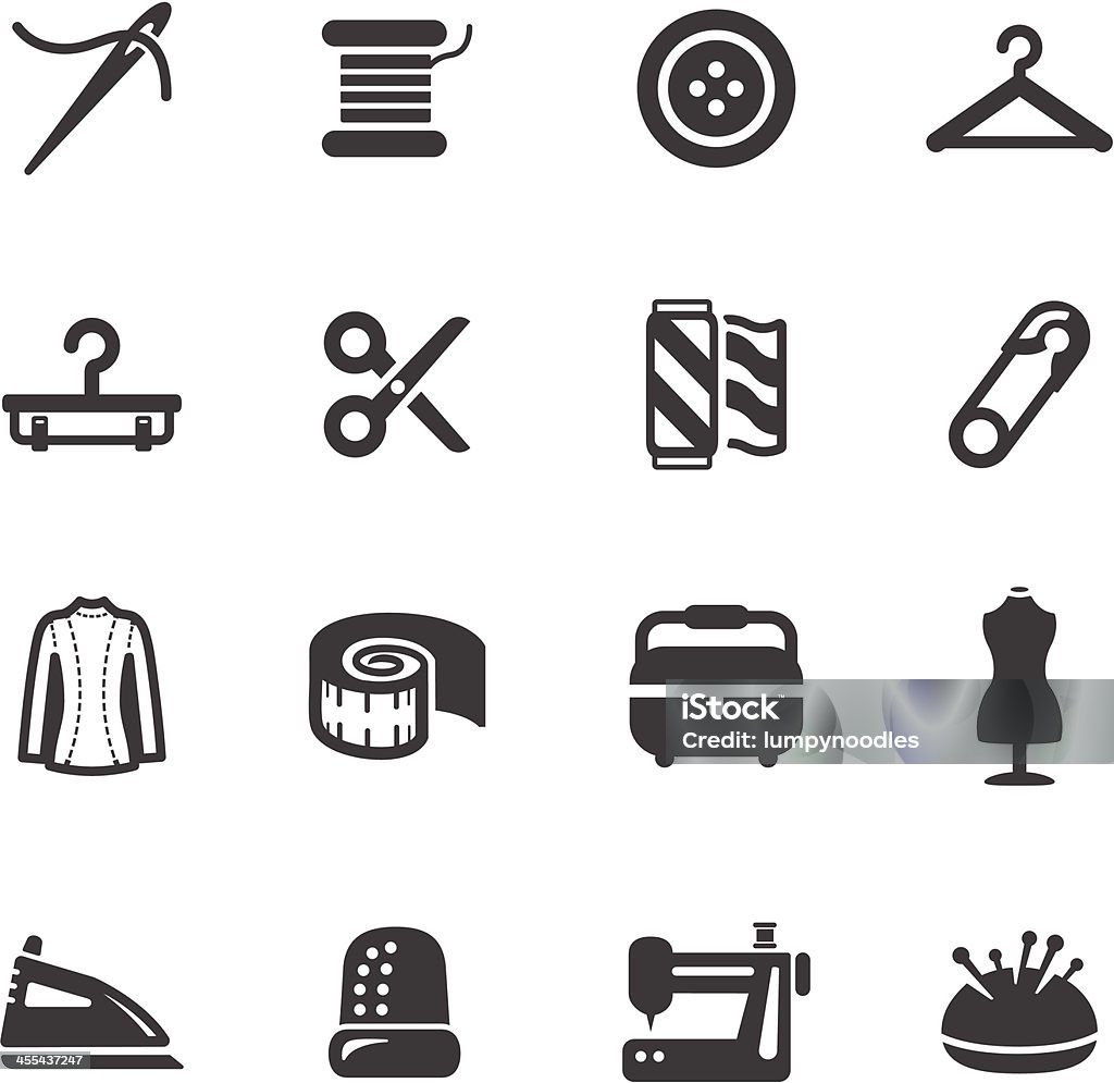 Sewing Symbols http://www.cumulocreative.com/istock/File Types.jpg Icon Symbol stock vector