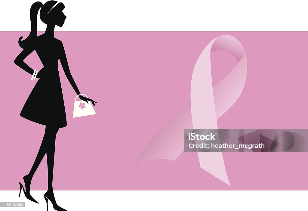 Conscientização do câncer de mama Banner - Vetor de Andar royalty-free