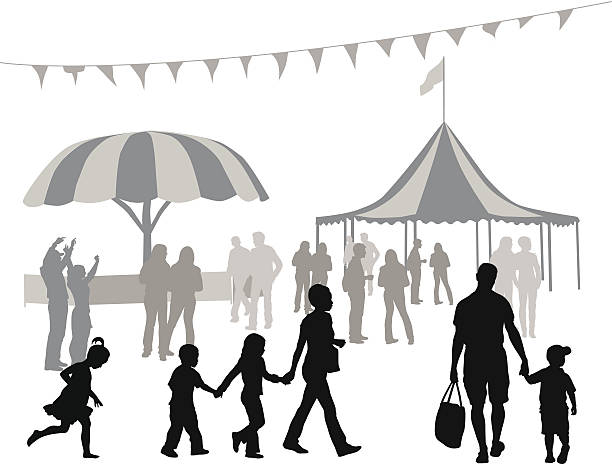 funpeople - image computer graphic tent shade stock illustrations