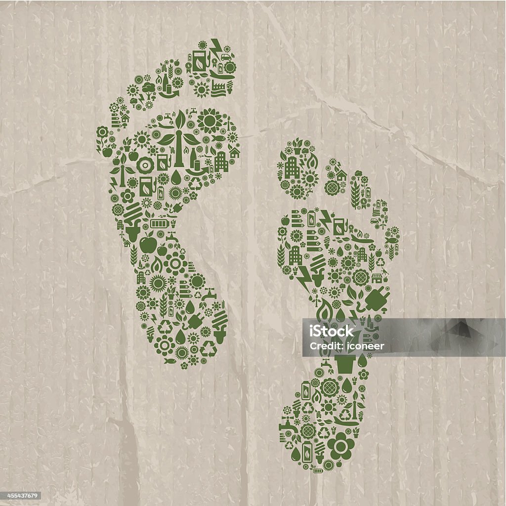 Ноги принтом ecology icons - Векторная графика Отпечаток ноги роялти-фри