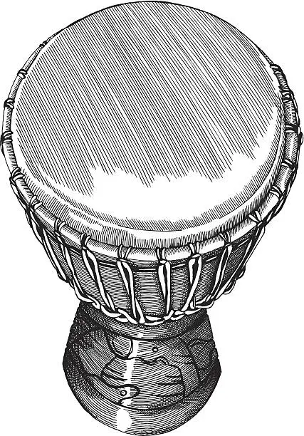 Vector illustration of Tum tam drums