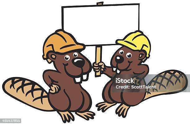 Working Beavers Stock Illustration - Download Image Now - Beaver, Cartoon, Animal