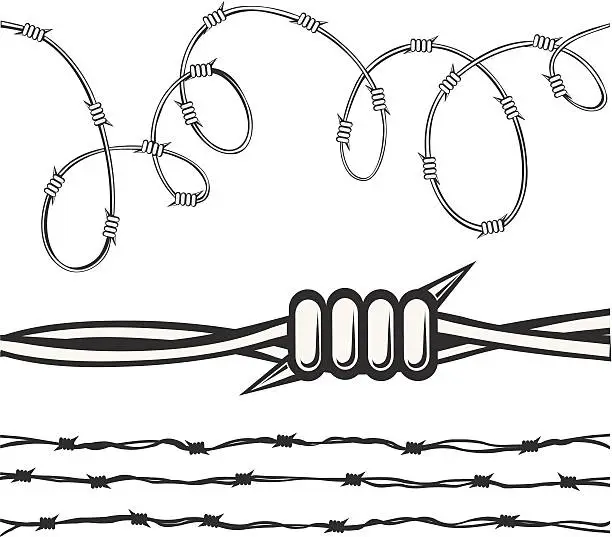 Vector illustration of Barb Wire