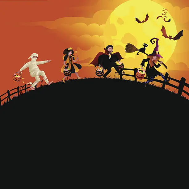 Vector illustration of Halloween's Eve