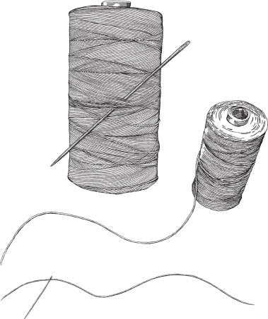 A simple sketch of a needle and thread