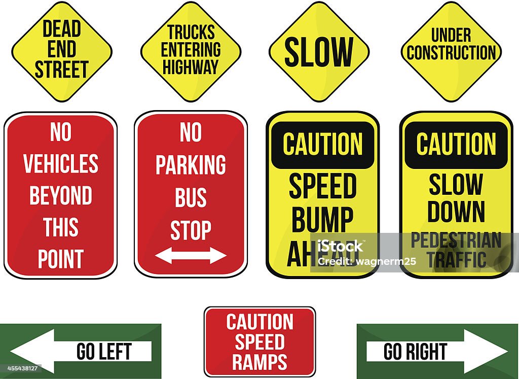 Предупреждение трафика знаки - Векторная графика Предупреждающий знак роялти-фри