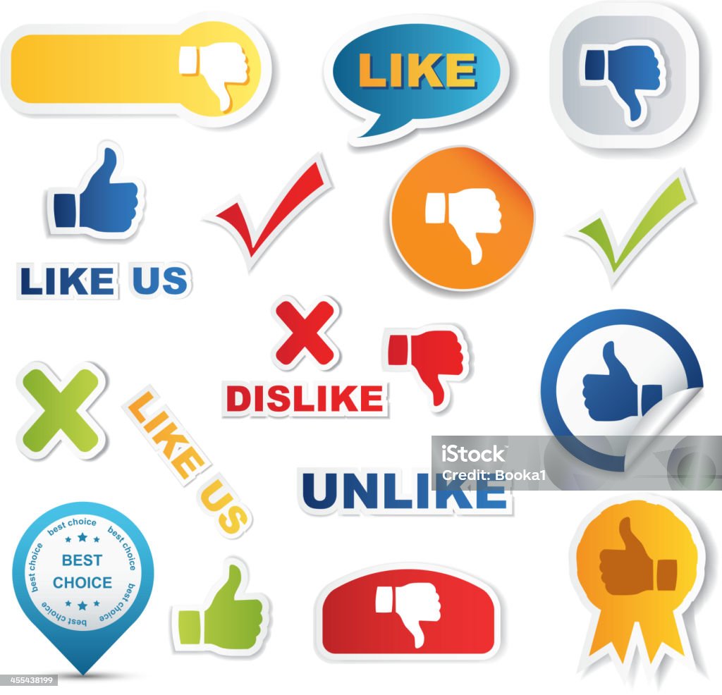 Like and Unlike icons Like and Unlike icons, vector illustration Agreement stock vector