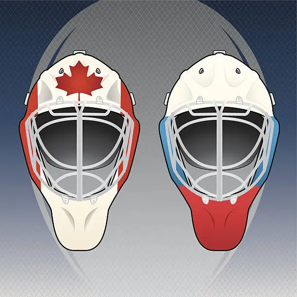 Vector illustration of Hockey helmets Emblem