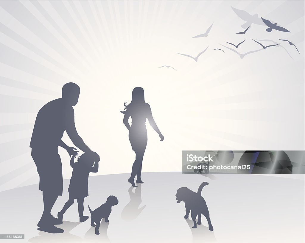 Rodzina z psami - Grafika wektorowa royalty-free (Brzask)