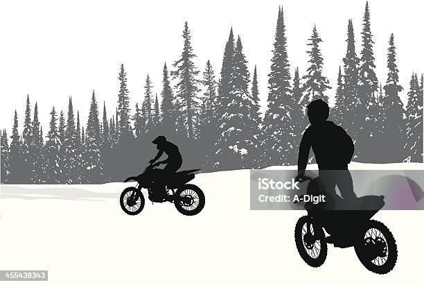 Winterbiking - Arte vetorial de stock e mais imagens de Neve - Neve, Silhueta, Motocross