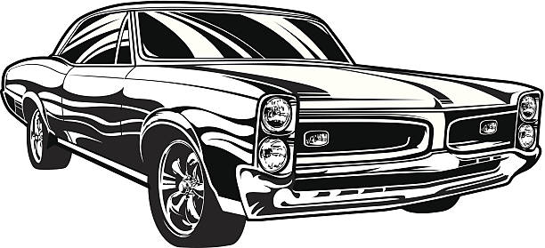 Pontiac GTO Illustration of a 1966 Pontiac GTO. Download includes: EPS, JPG, PDF formats. hot rod car stock illustrations