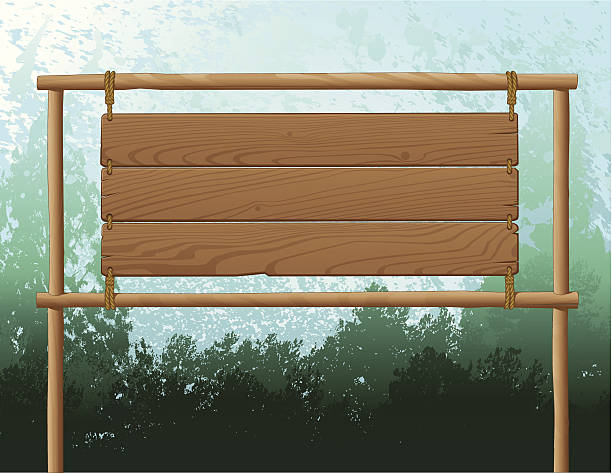 Wood Sign Background vector art illustration
