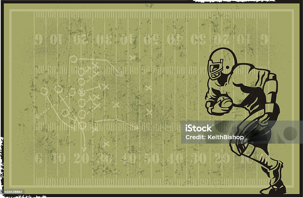 Футбол игрок на поле и фон - Векторная графика Американский футбол роялти-фри