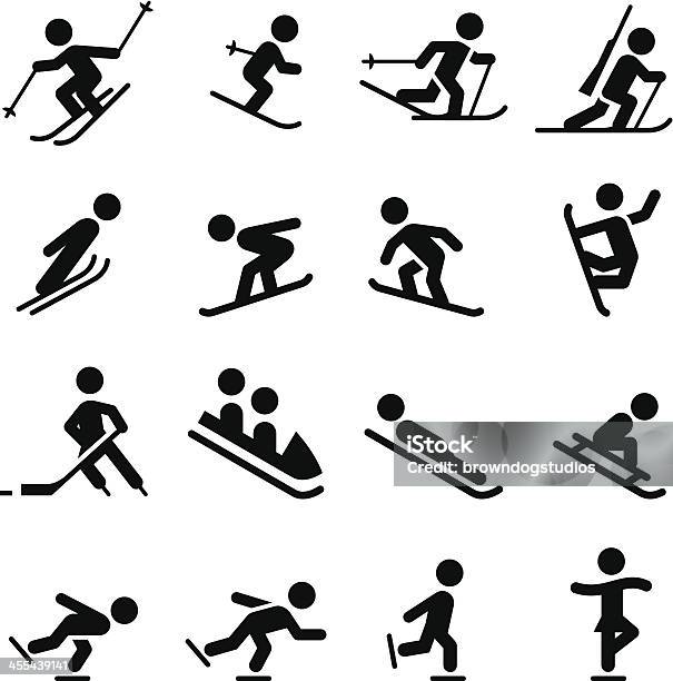 Snow Sports Icons Black Series Stock Illustration - Download Image Now - Icon Symbol, Skiing, Ski