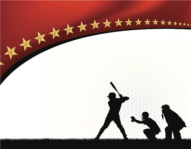 야구공 반죽 배경기술 - baseball catcher baseball umpire batting baseball player stock illustrations