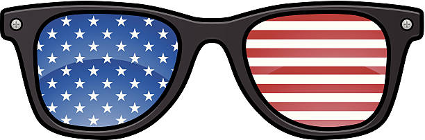American Glasses The AWESOME-EST patriotic sun glasses in town!!! red spectacles stock illustrations