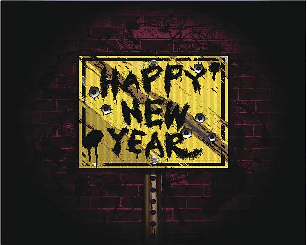 Vector illustration of Happy New Year | Urban Grunge Background